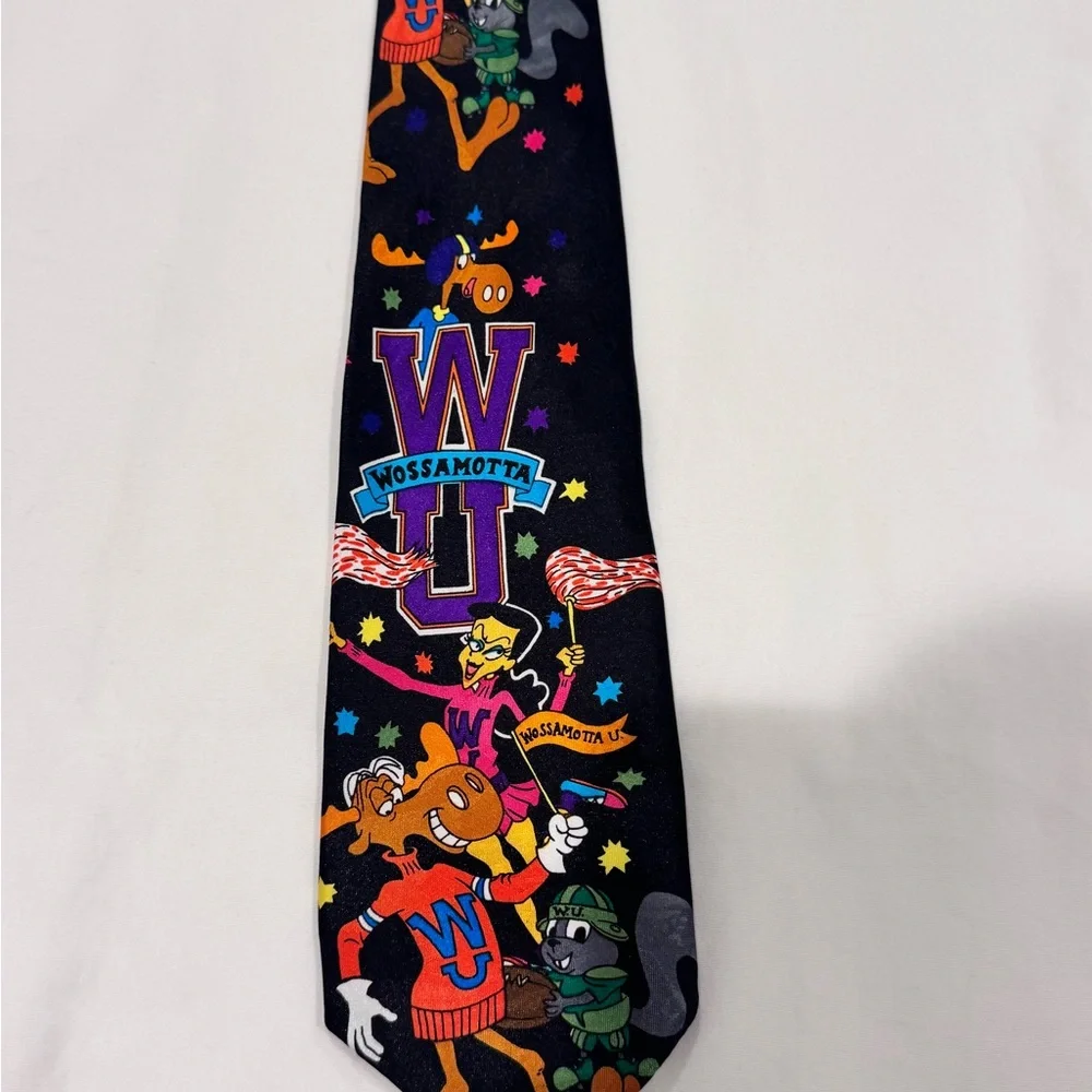 Bolero  vintage 1993 Rocky and Bullwinkle and Friends 100% Silk Neck Tie Necktie